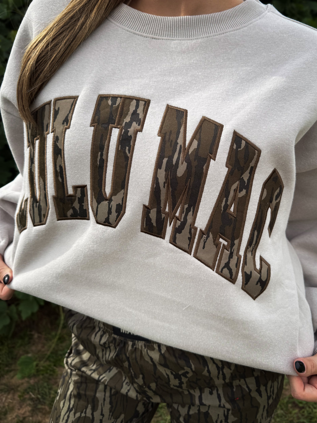 The Mossy Camo Pullover- Greige