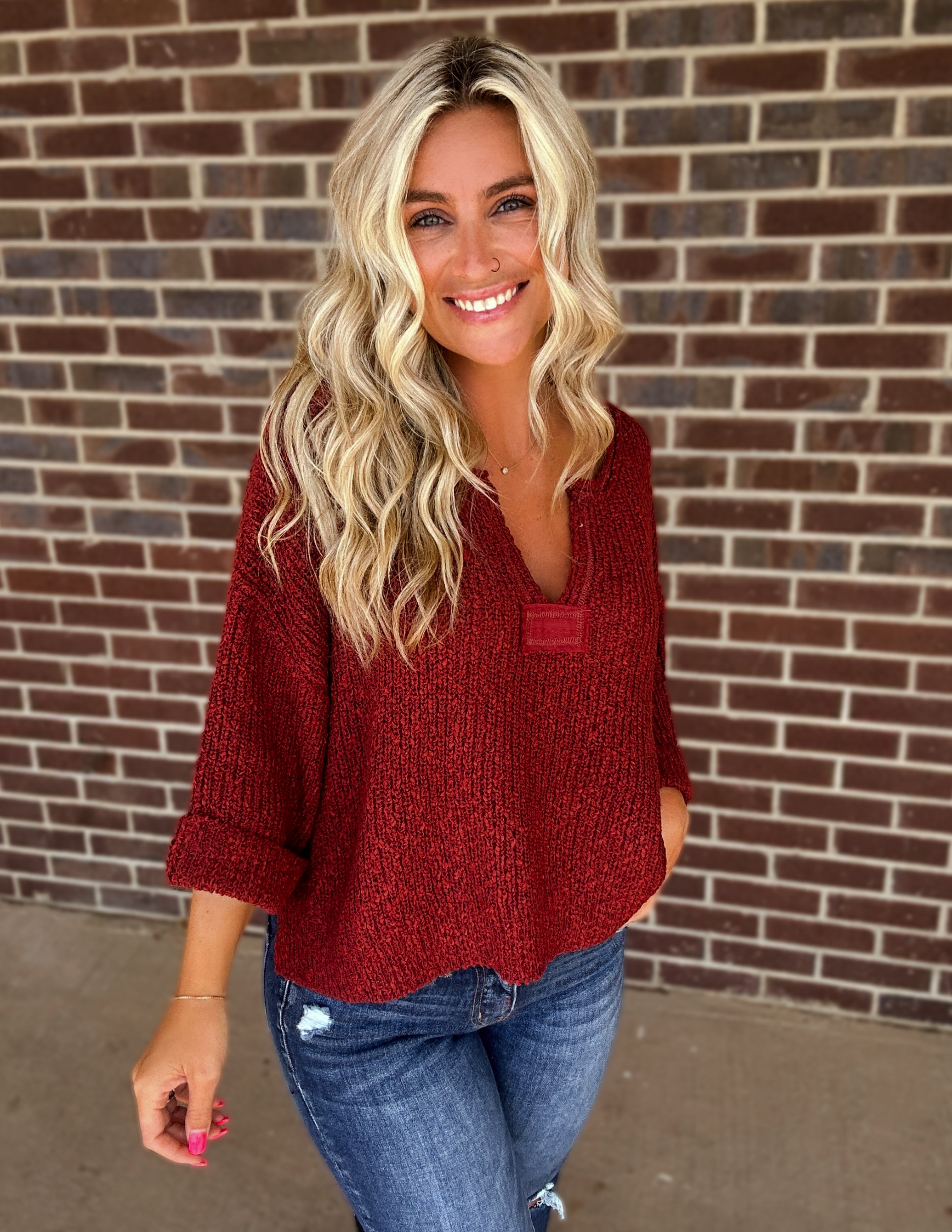 Old Money knit sweater- Rust