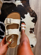 The Lainey Sandals- White Grey