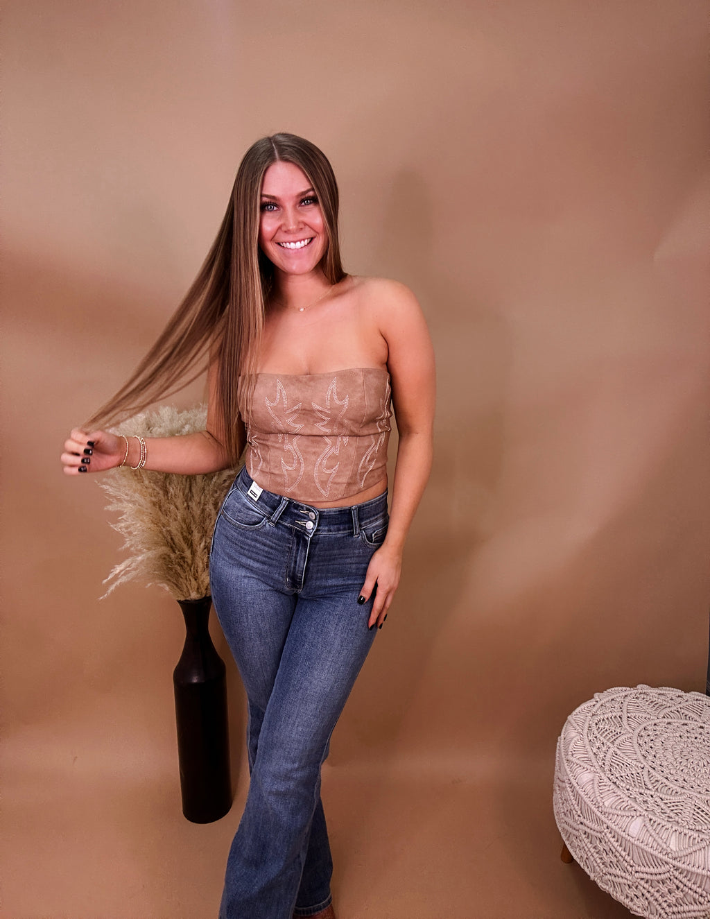 Wild For You Corset Top- Light Brown
