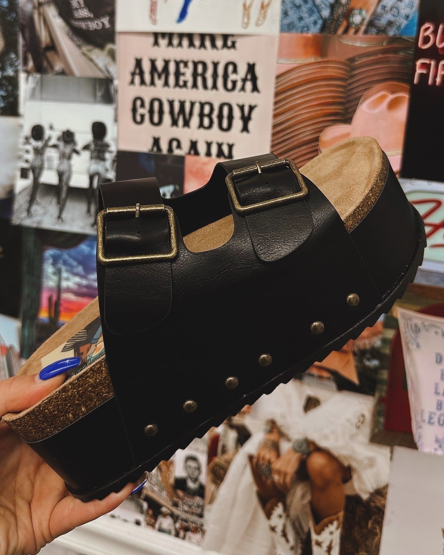 The Jane Platform sandals- Black