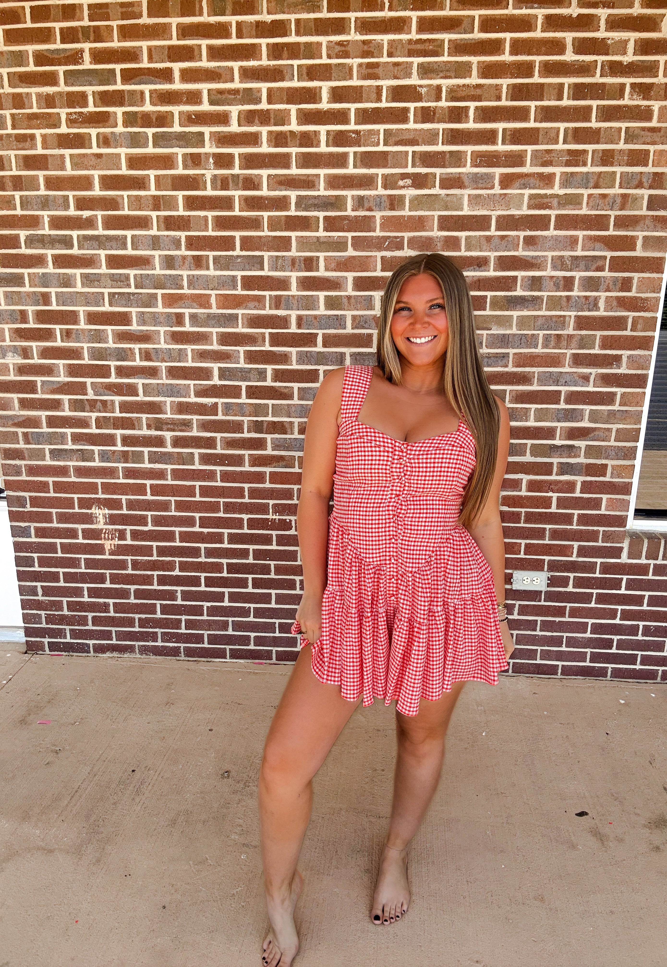 The Picnic Romper- Orange