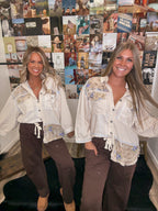 The Annie Plaid Contrast Flannel Top