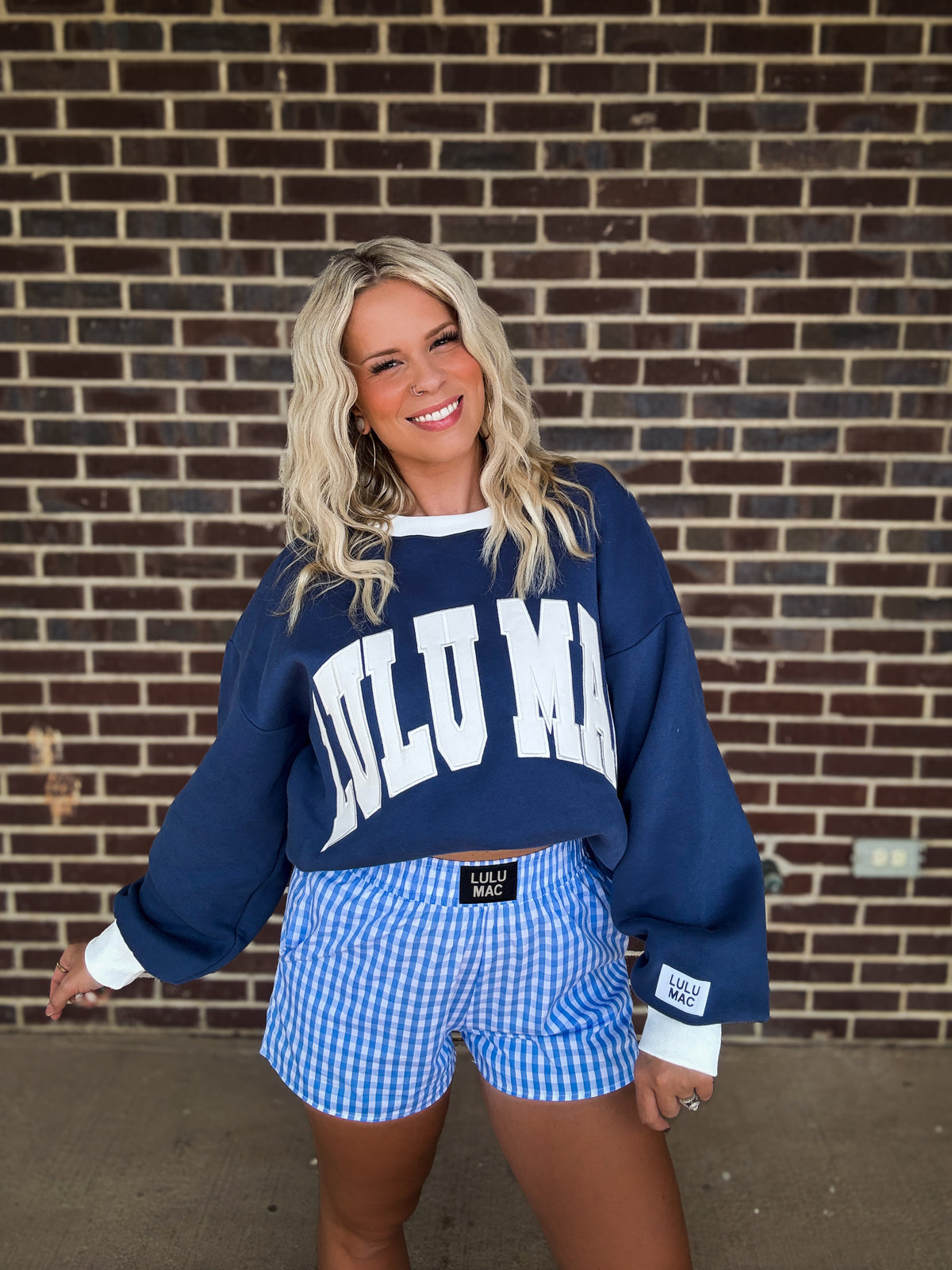 Clover Gingham Shorts - Blue