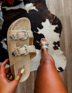 Straight Shooter Sandals- Cream