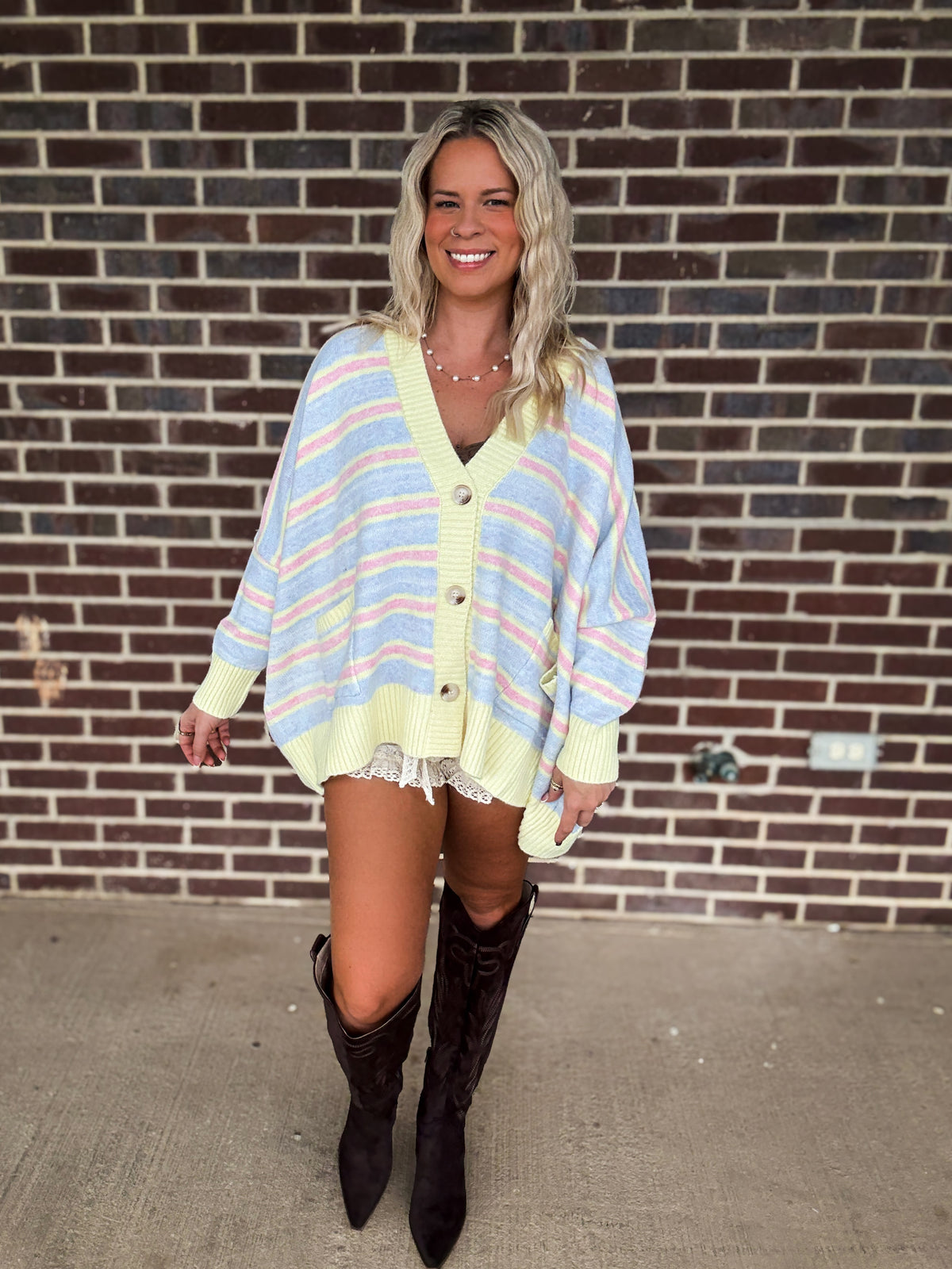 The Horizon Cardigan- Sherbert