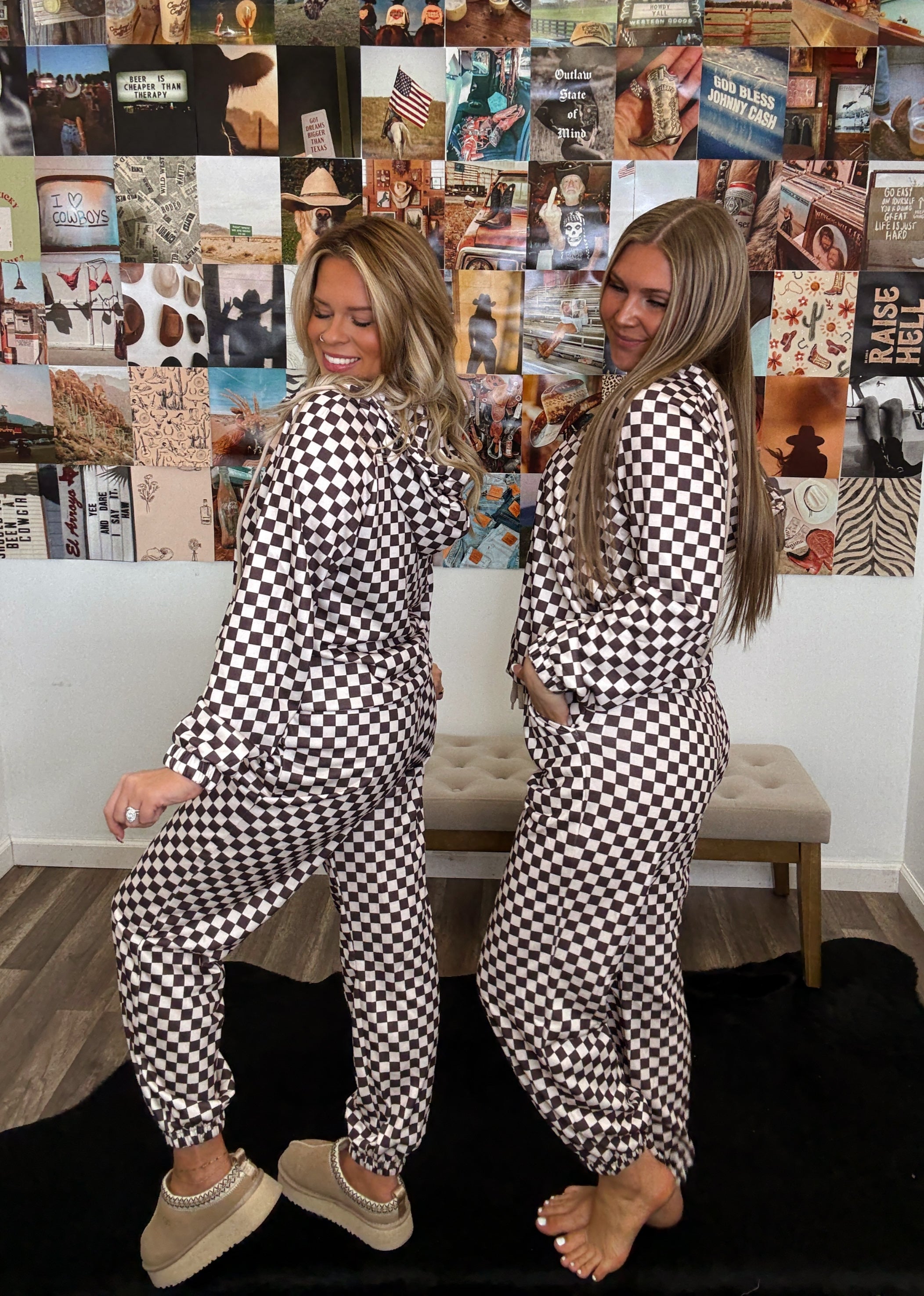 Your Best Days Checkered Jogger Set