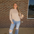 The Caroline Stitch Top- Taupe