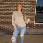 The Caroline Stitch Top- Taupe