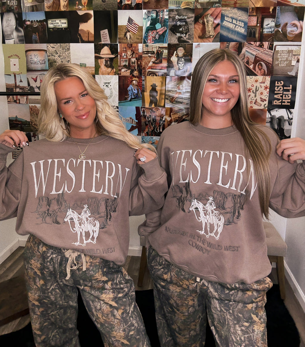 Western Embroidered Crewneck