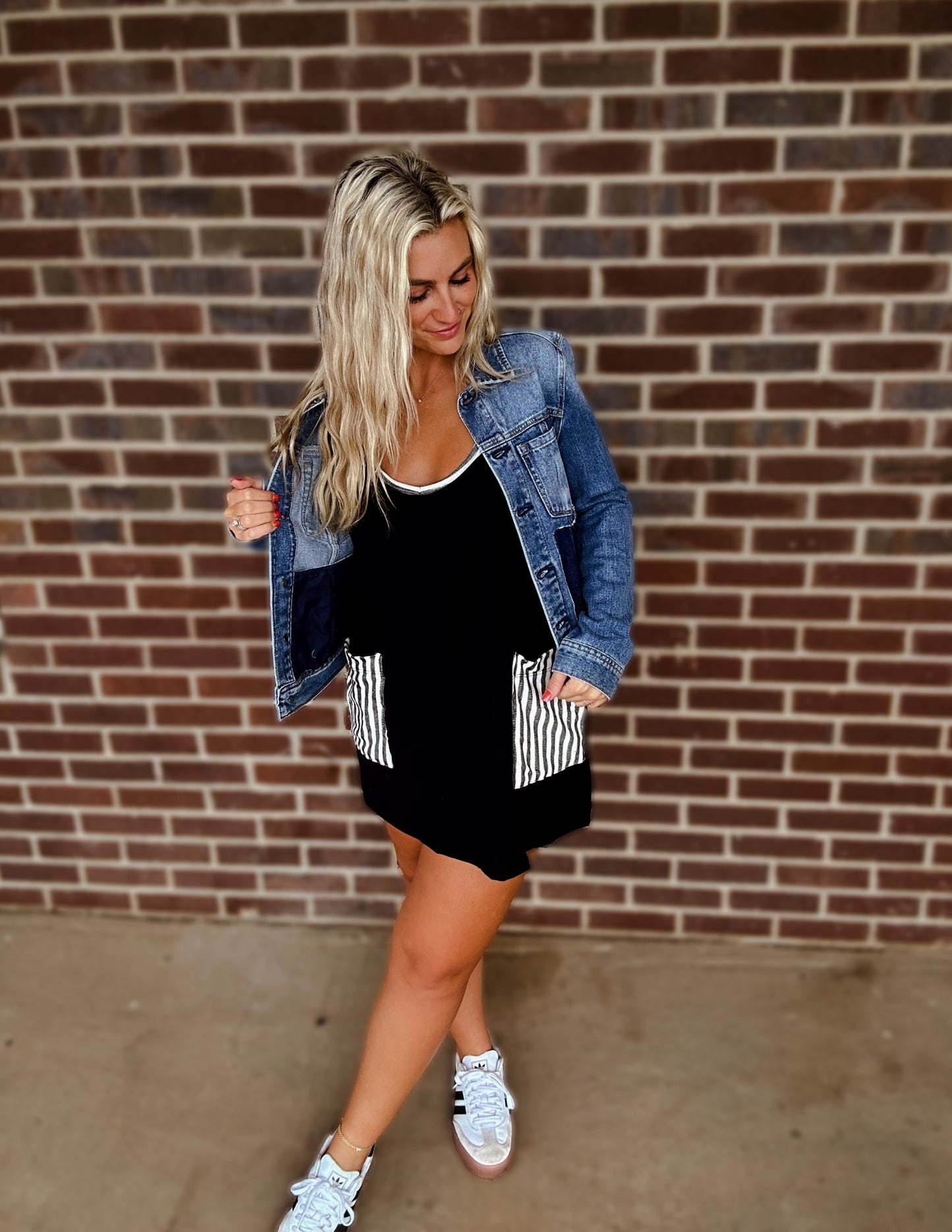 Ready to go striped romper- Black