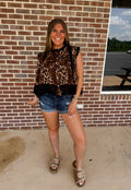 The Leopard Pleated Top