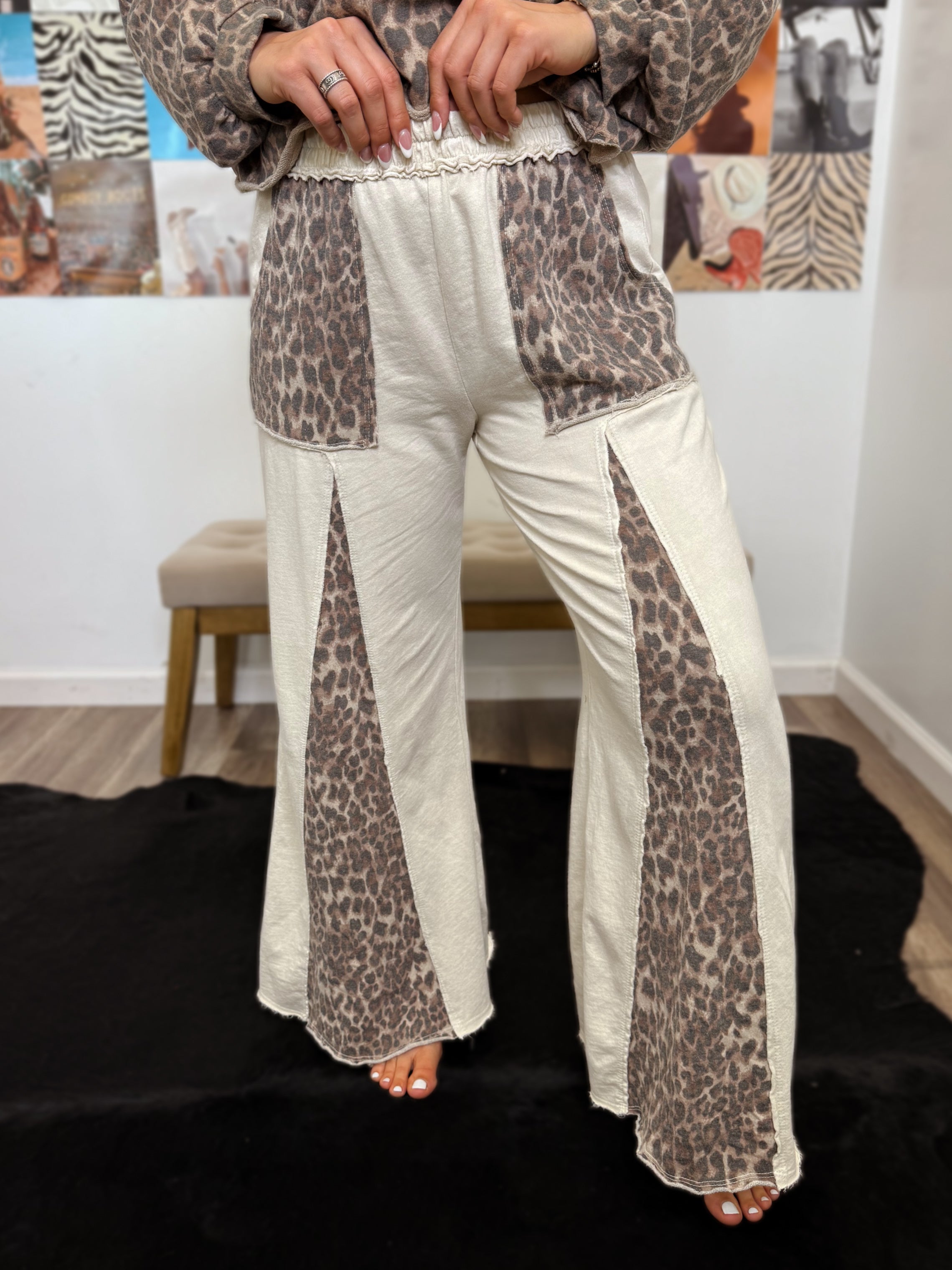 Wild Nights Leopard Pants- Natural