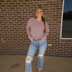The Millie Stripe Top- Wine