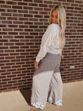 The Hayes Lace Trim Pants