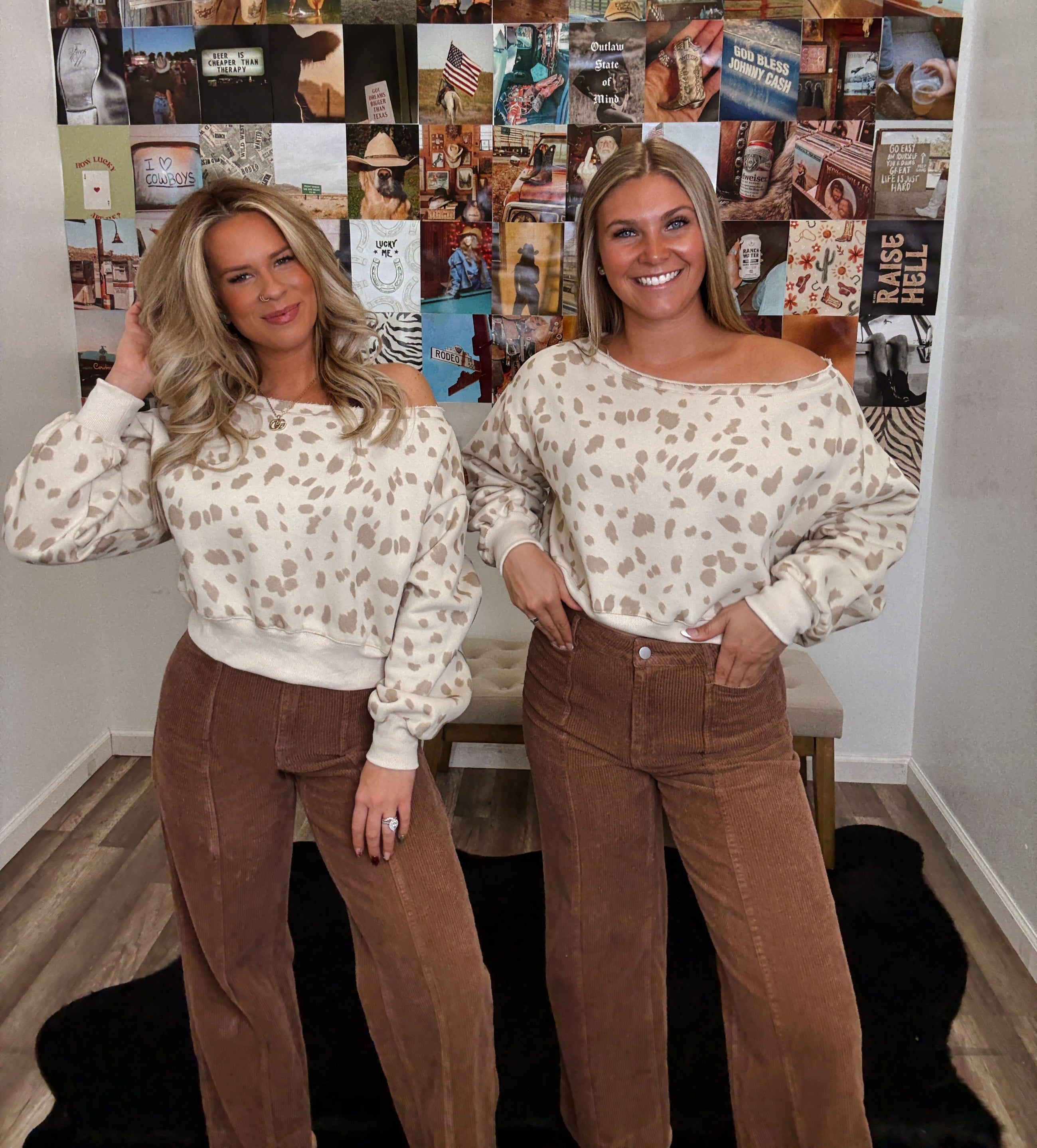 The Haney Spotted Off The Shoulder Top