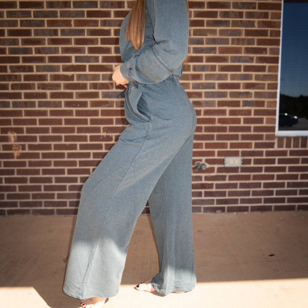 The Ivy Wide Leg Pants- Teal