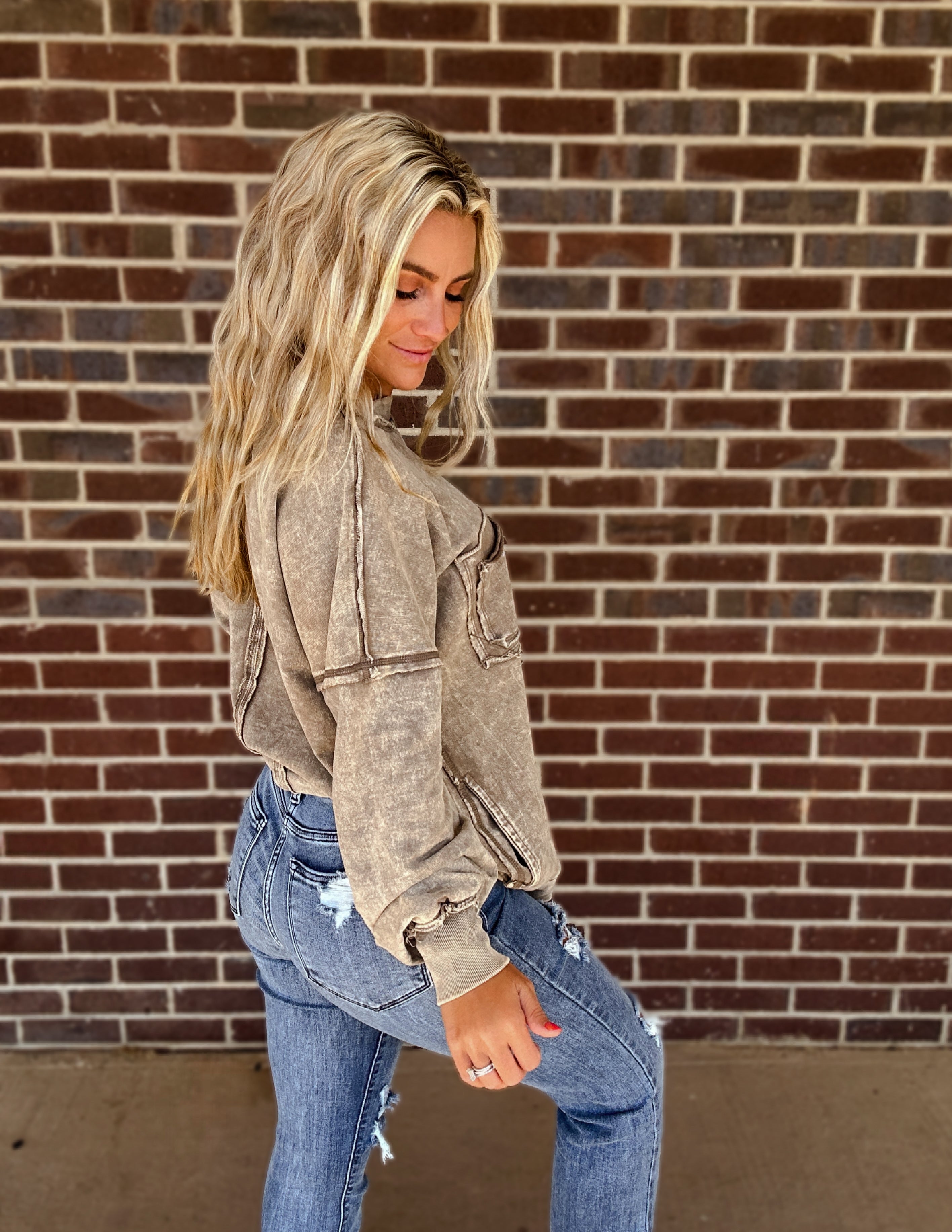 The Carolina oversized pullover- Mocha