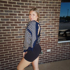The Lottie Open Back Top- Navy