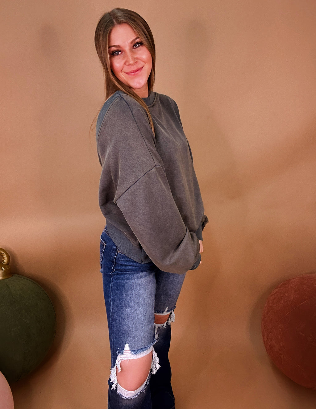 Cut it out top- Vintage moss