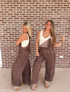 The Liv Leopard Barrel Overalls