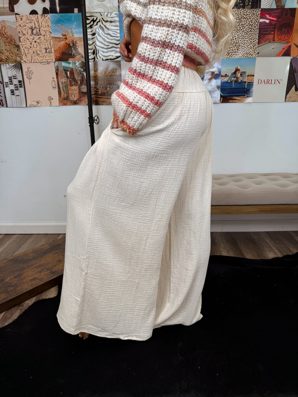 The Tia Gauze Pants- Cream