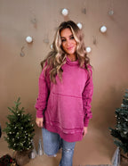The Nora Washed Hoodie- Berry