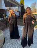 The Connie Corduroy Overalls- Black