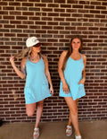 Things To Do Romper Dress- Teal