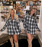 Gambler Flannel Romper Dress
