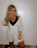 The dreamer tee shirt romper- Oatmeal