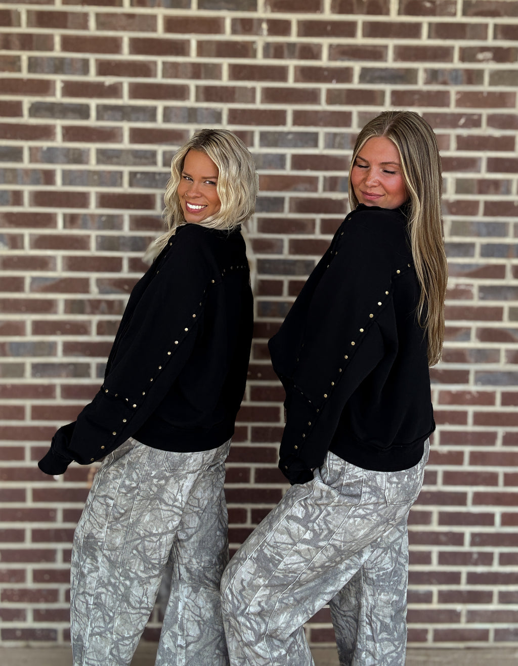The Goldie Studded 1/2 Zip Pullover