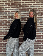 The Goldie Studded 1/2 Zip Pullover