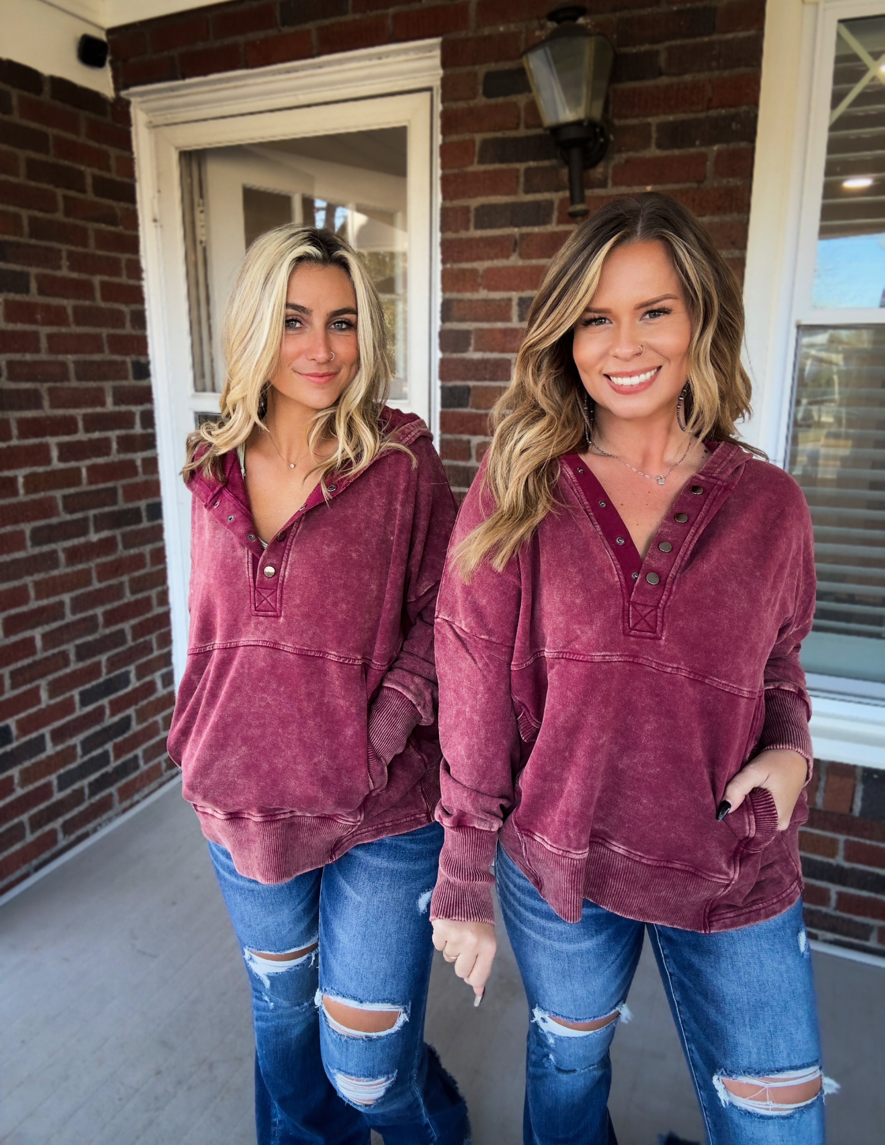 Sadie acid wash pullover