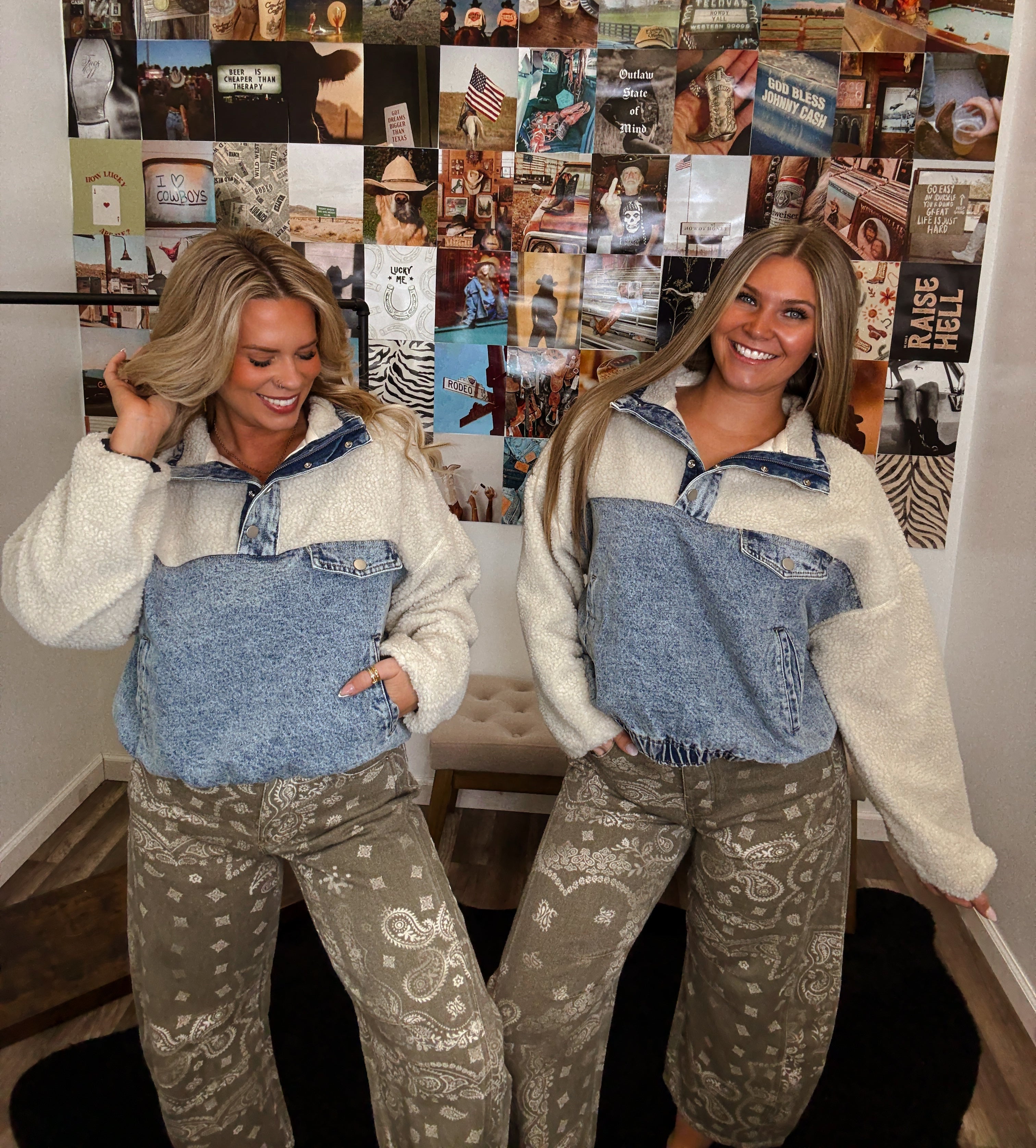 The Montana Denim Sherpa Pullover