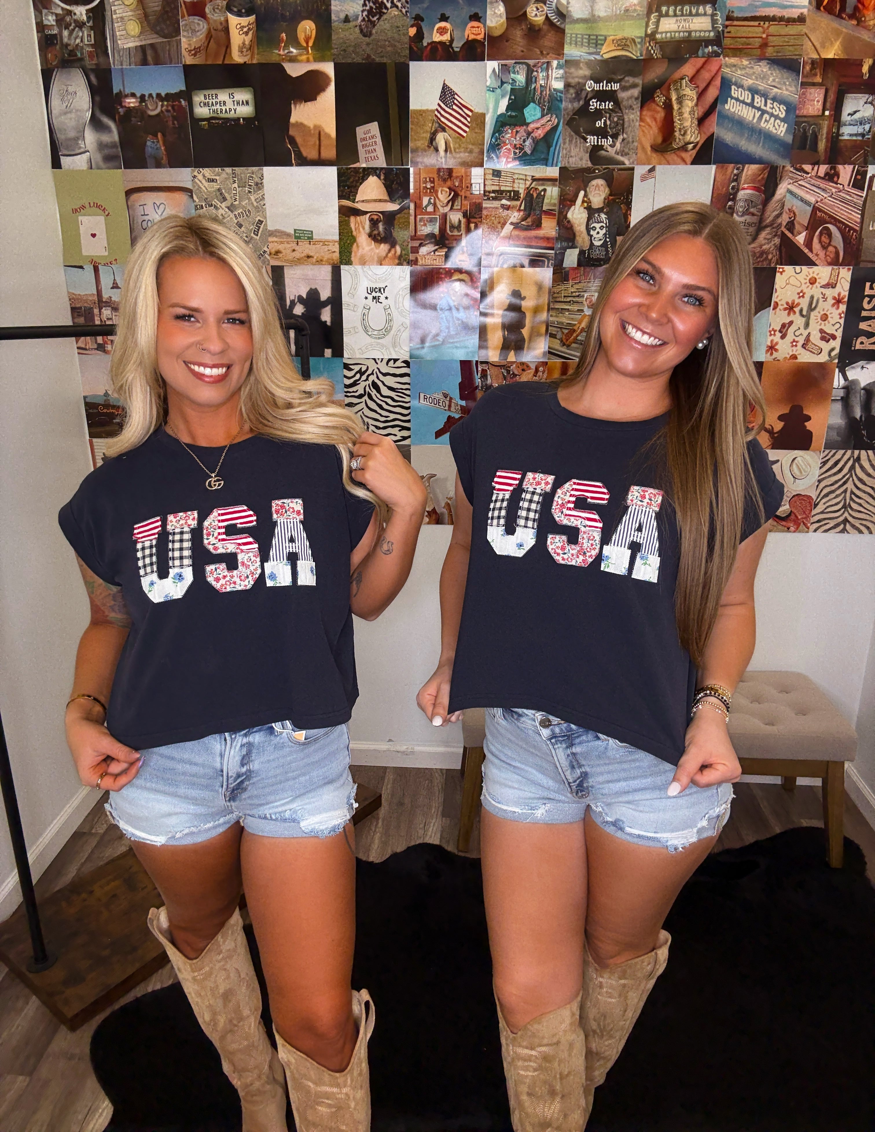 Small Town USA Patchwork Tee