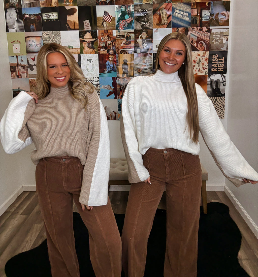 The Rainey Two Toned Sweater