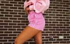 Clover Gingham Shorts- Pink