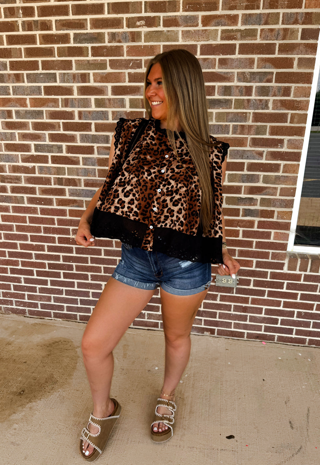 The Leopard Pleated Top