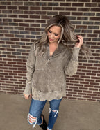 The East Coast button pullover- Mocha
