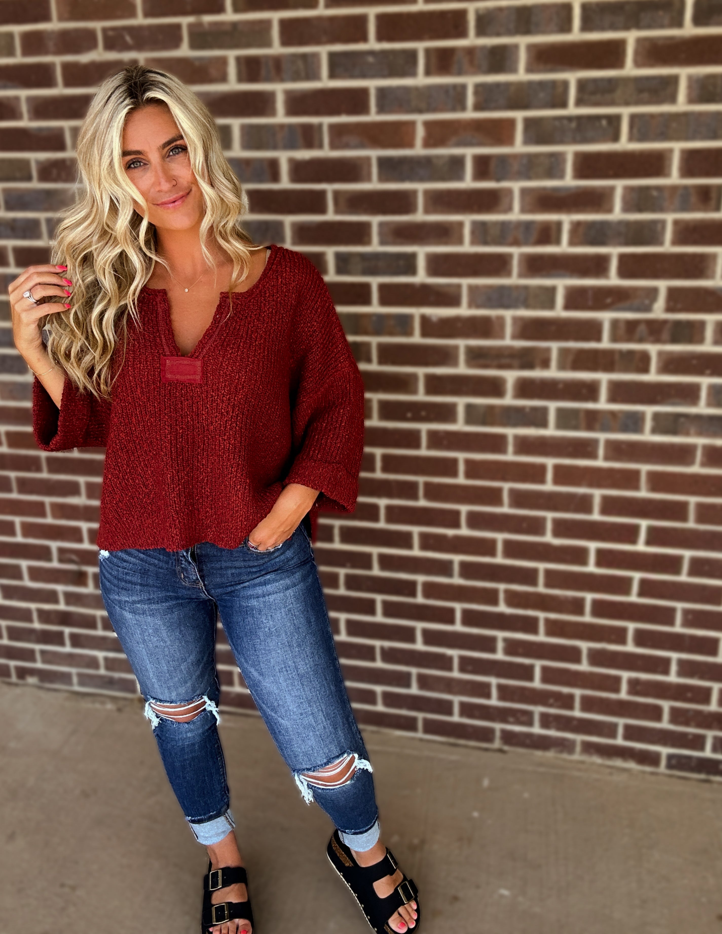 Old Money knit sweater- Rust