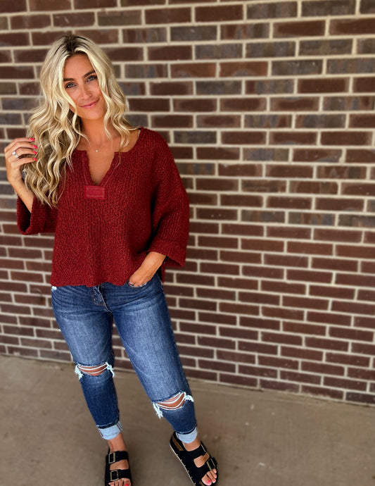 Old Money knit sweater- Rust