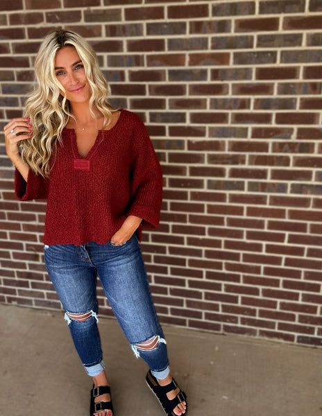 Old Money knit sweater- Rust