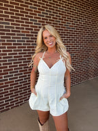 Warmer Days Romper- Ivory