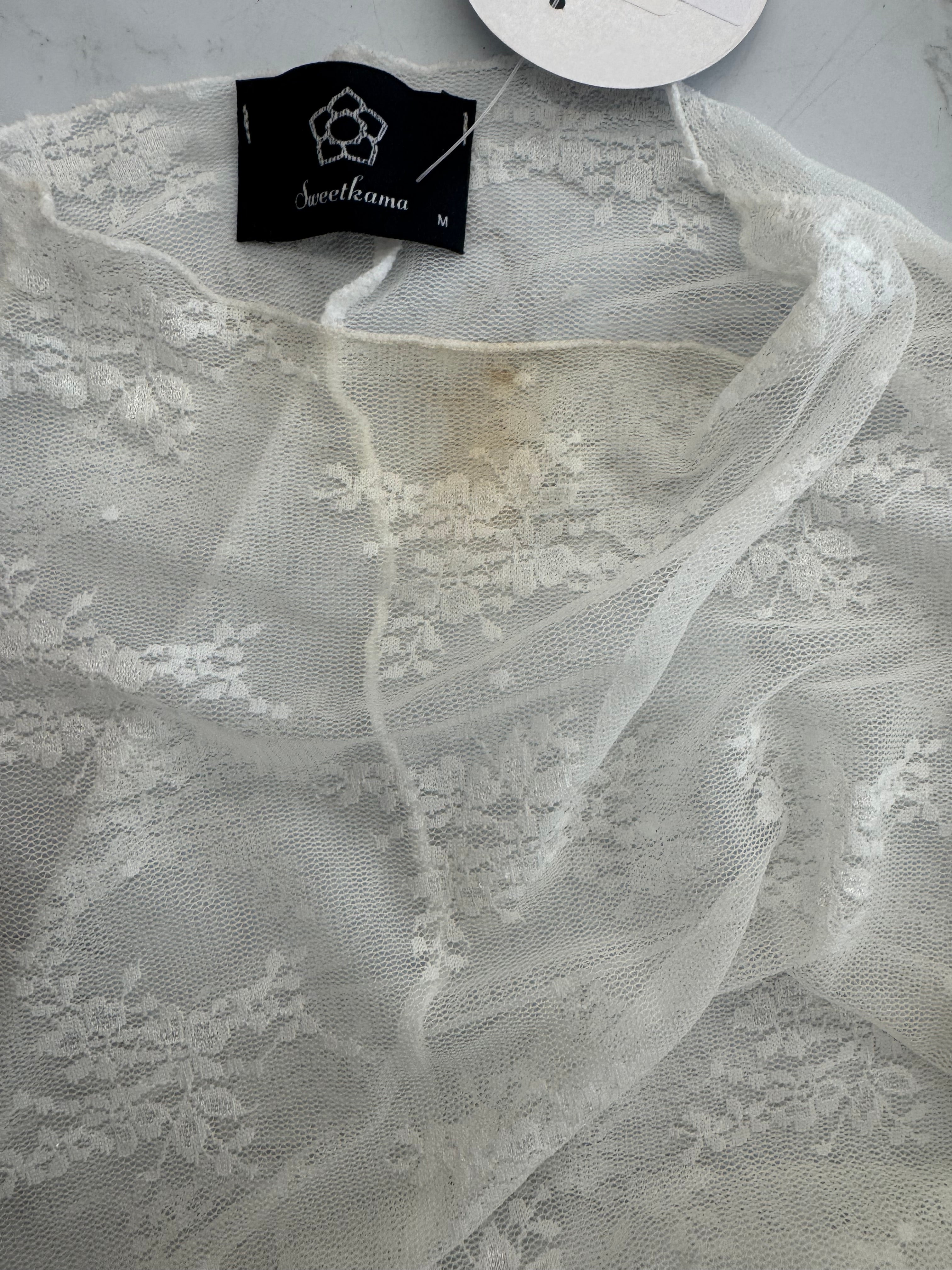 Little details lace top- white