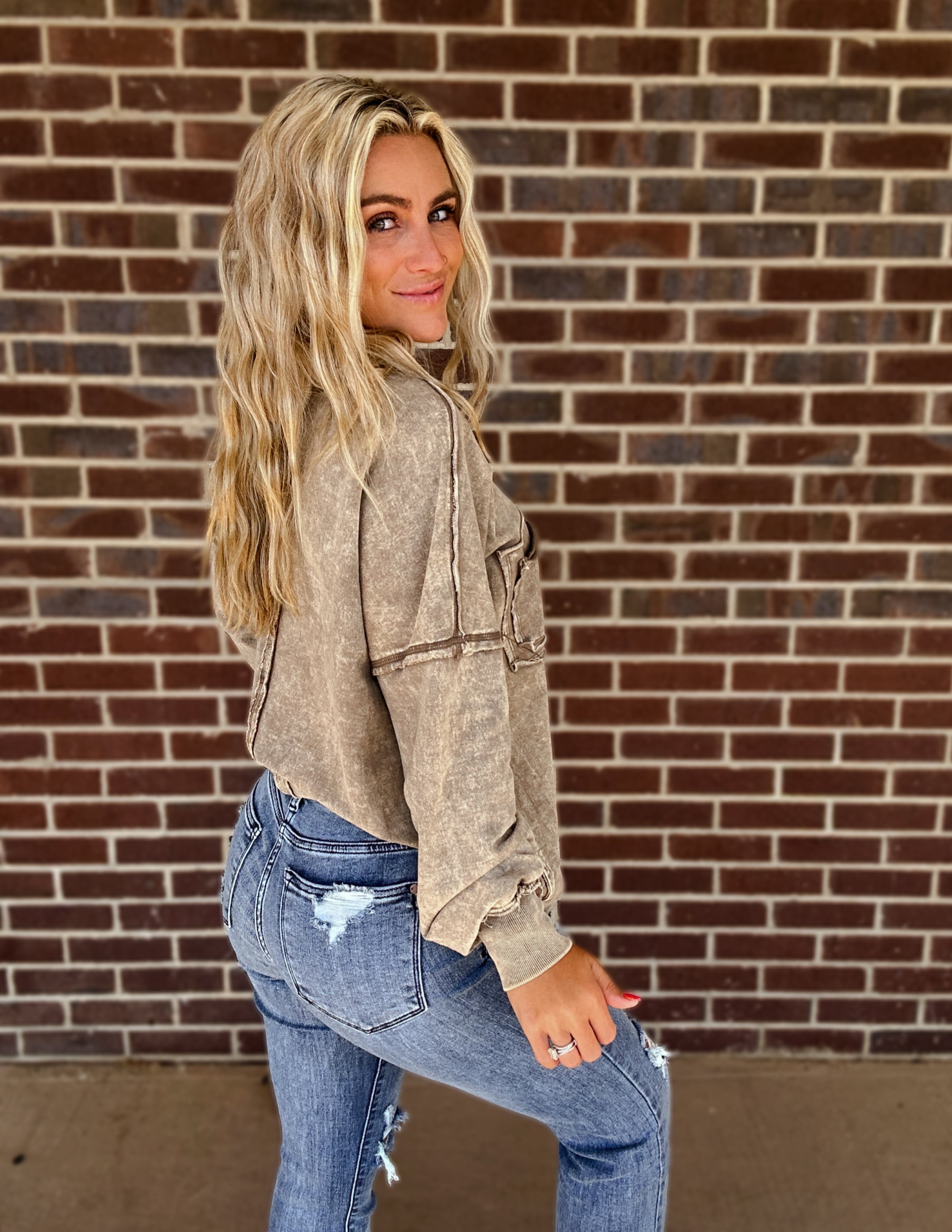 The Carolina oversized pullover- Mocha