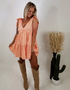 The Gingham Girl Dress- Orange