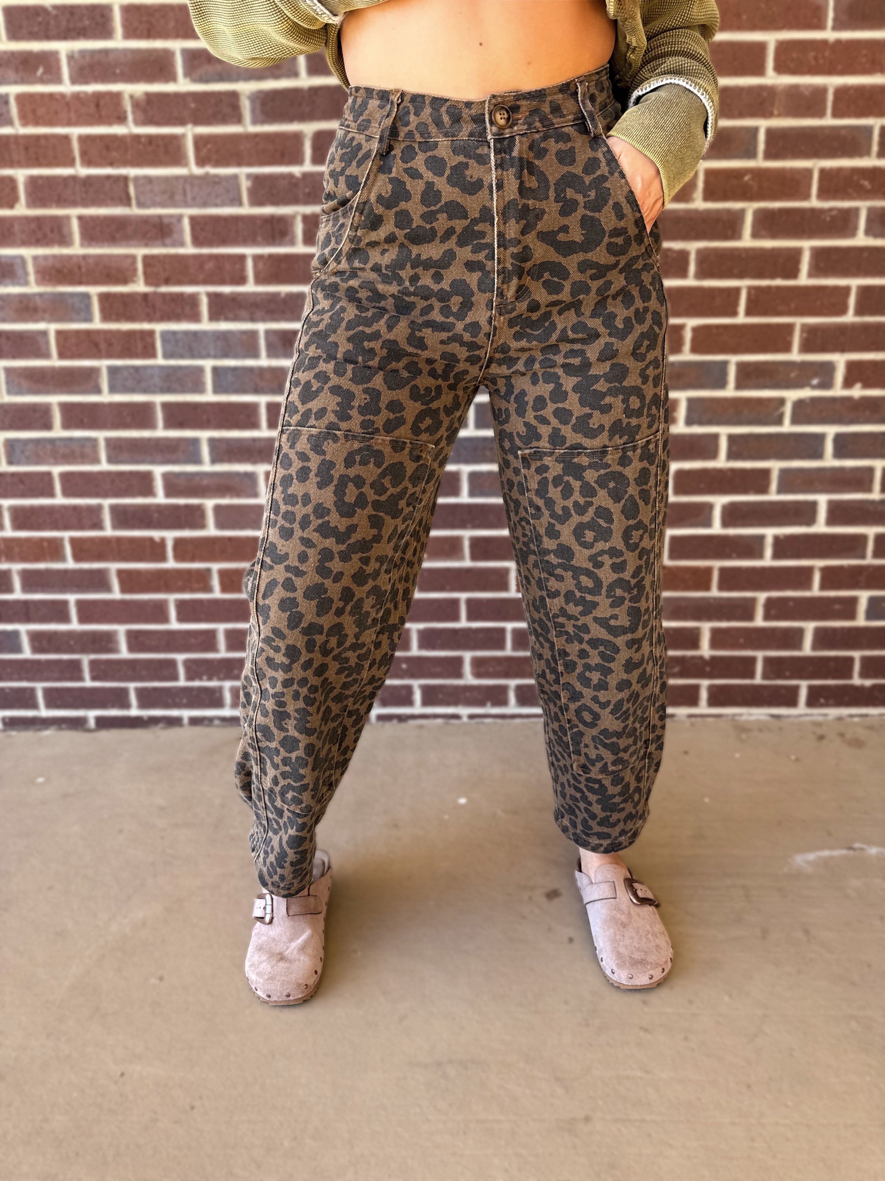 What A Night Leopard Barrel Pants