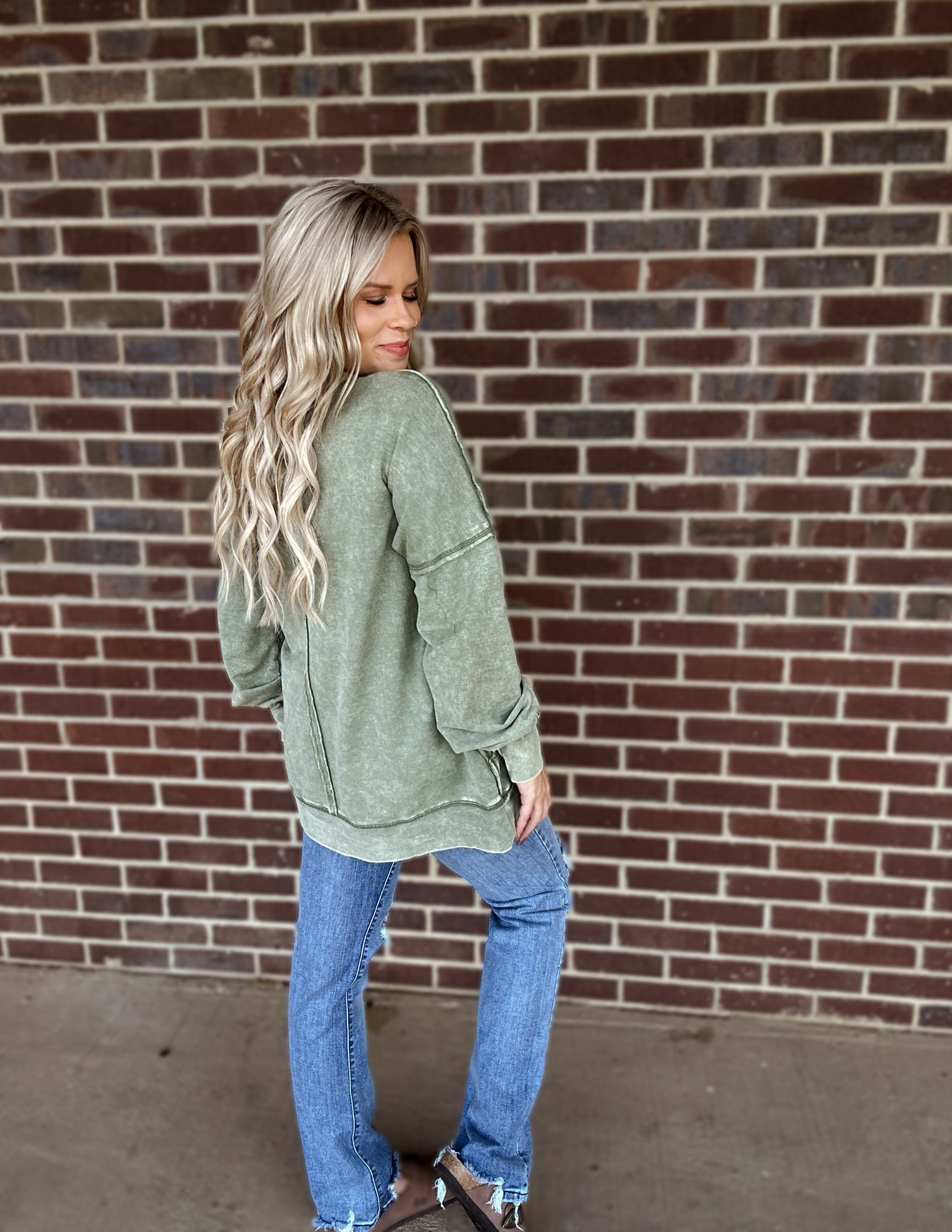 The Carolina oversized pullover- Olive