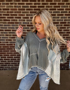 Haden stitch top- olive